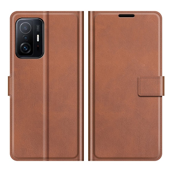 Hållbart konstläder Xiaomi 11T / Xiaomi 11T Pro fodral med plånbok - Brun Brun