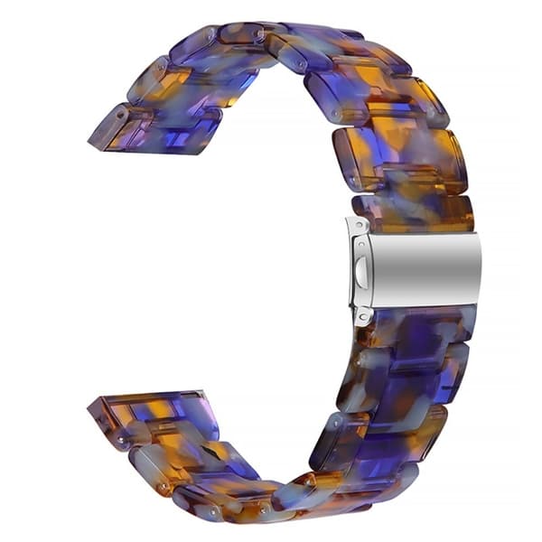 20 mm glat resin urrem til Garmin-ur - Mørkeblå / Gul Multicolor