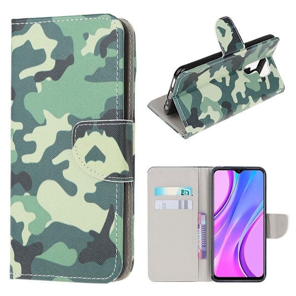 Wonderland Xiaomi Redmi 9 Läppäkotelo - Camouflage Green