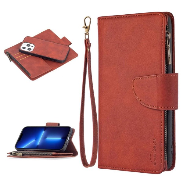 Premium Wallet iPhone 13 Pro etui - Brun Brown