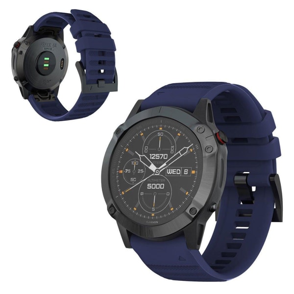 Garmin Fenix 6X Pro / 6X silikoneurrem - Mørkeblå Blue