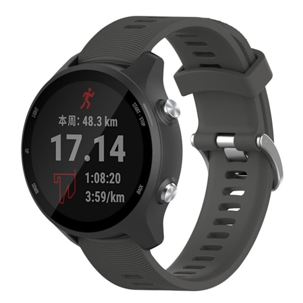 Garmin Forerunner 245 silikoninen kellonauha - Harmaa Silver grey