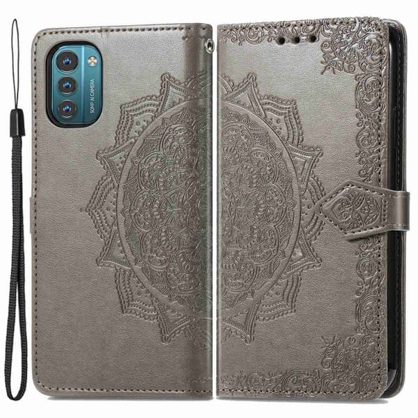 Mandala Nokia G11 / G21 Flippetui - Grå Silver grey