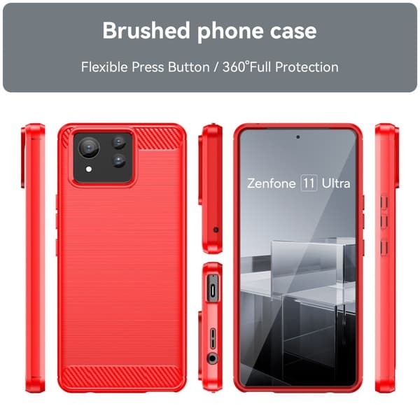 Carbon Flex Asus Zenfone 11 Ultra deksel - Rød Red
