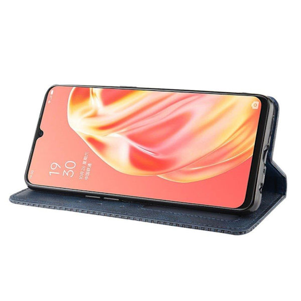 Bofink Vintage läder Oppo A91 / Oppo F15 fodral - Blå Blå