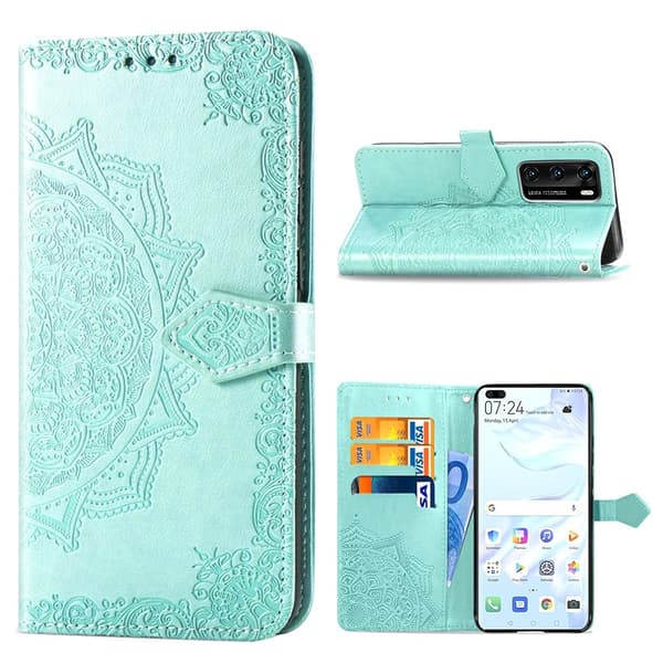 Mandala Huawei P40 Veske - Cyan Green
