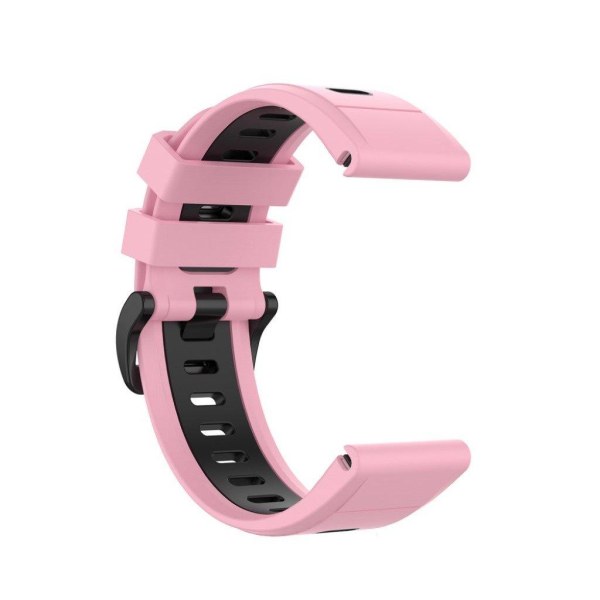 Garmin Fenix 6X / 5X bi-color silicone watch band - Pink / Black Rosa