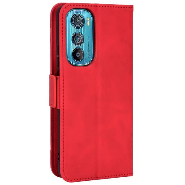 Motorola Edge 30 moderni nahkainen lompakkokotelo - Punainen Red