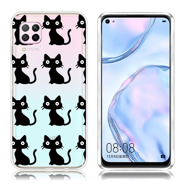Deco Huawei P40 Lite / Huawei Nova 6 SE skal - Svart Katt Svart