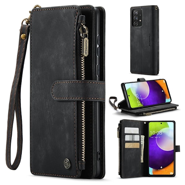Rymligt Samsung Galaxy A52s 5G / Samsung Galaxy A52 / Samsung Galaxy A52 5G fodral med plånbok - Svart Svart
