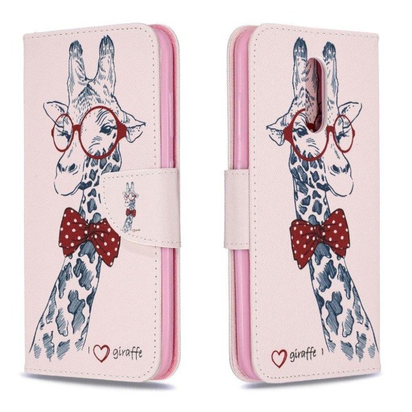 Wonderland Nokia 3.2 etui - Sød giraf med briller Multicolor