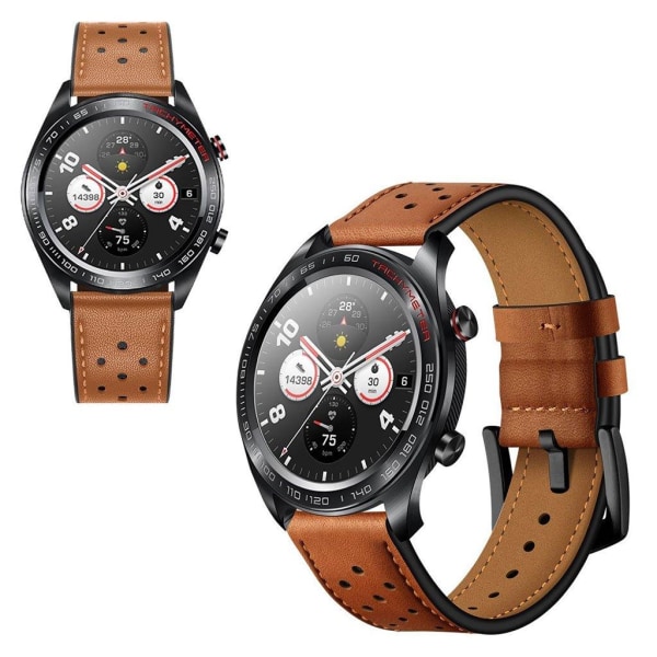 Huawei Watch Magic ægte læder Urrem - Brun Brown