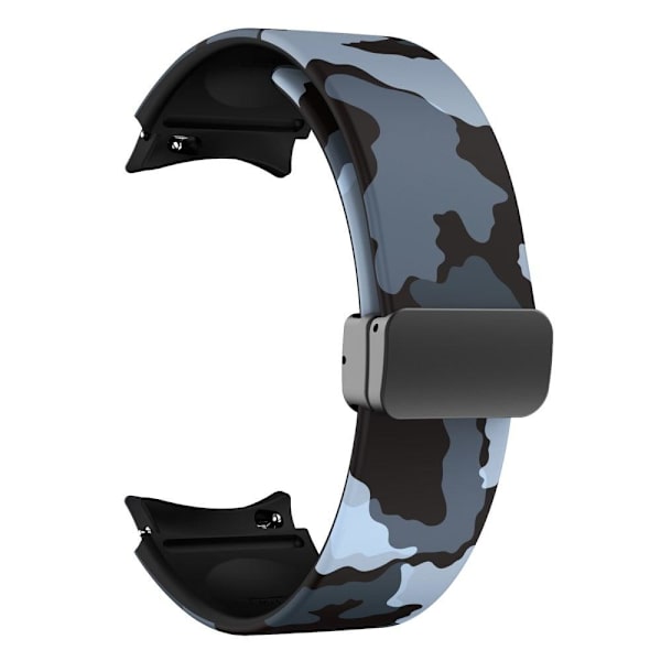 Samsung Galaxy Watch 5 (44mm) / (40mm) / 4 (44mm) / (40mm) kuvioitu silikoninen ranneke - Musta / Harmaa Naamiointi Silver grey