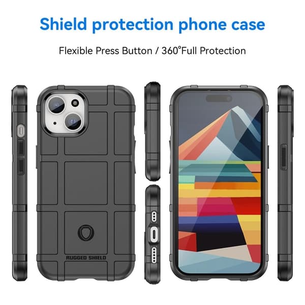 Rugged Shield iPhone 15 skal - Svart Svart