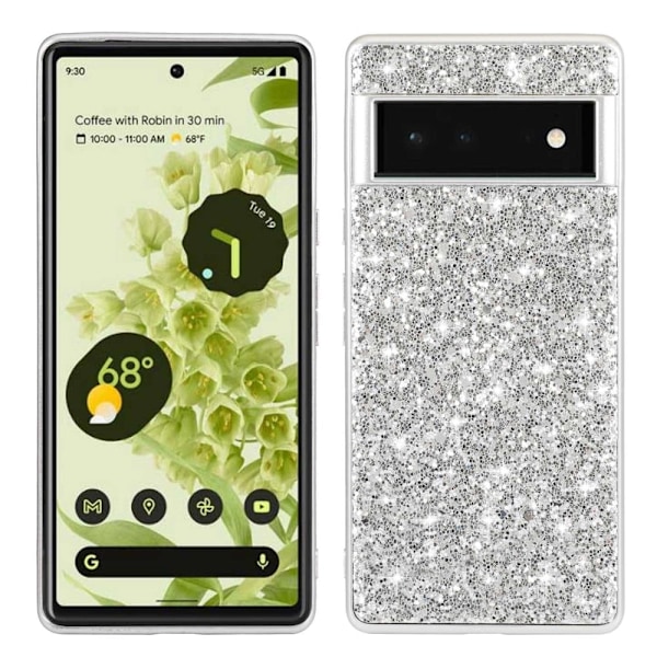 Glitter Google Pixel 7 Pro deksel - Sølv Silver grey