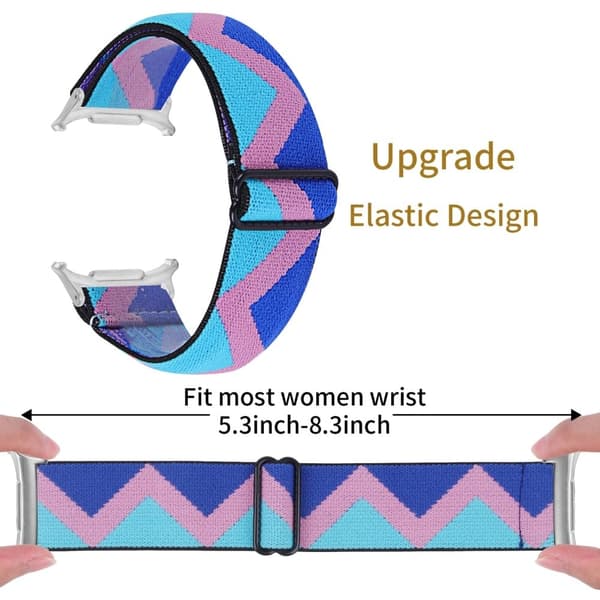 Samsung Galaxy Watch Ultra 47mm urrem med sølvstik, justerbar elastisk håndledsrem - 1# Blue