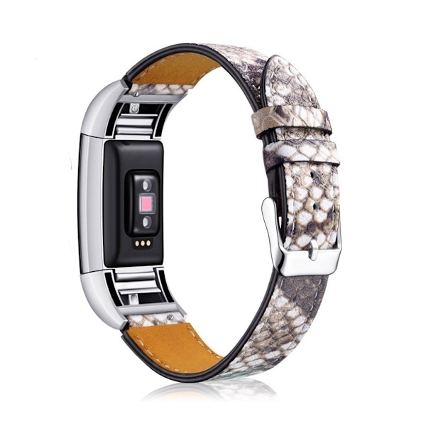 Fitbit Charge 2 Rem i ægte læder - Slangeskin mønster Multicolor