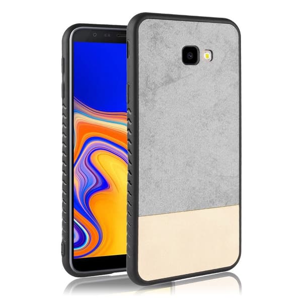 Samsung Galaxy J4 Plus (2018) hybridfodral med tvåfärgade skarvar - Grå Silvergrå