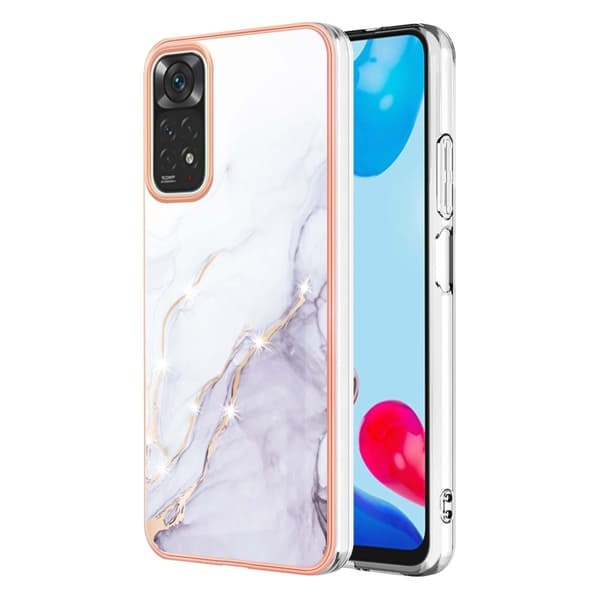 Marmormotiv Xiaomi Redmi Note 11S / Xiaomi Redmi Note 11 skal - Vit Marmor Dimma Vit