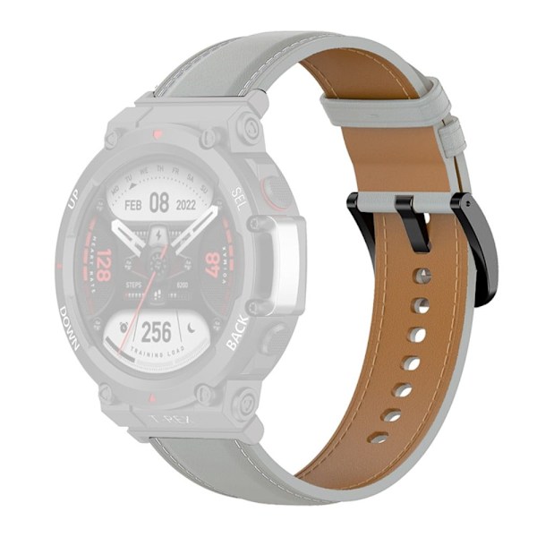 Amazfit T-Rex 2 klockarmband i äkta läder med verktyg - Grå Silvergrå