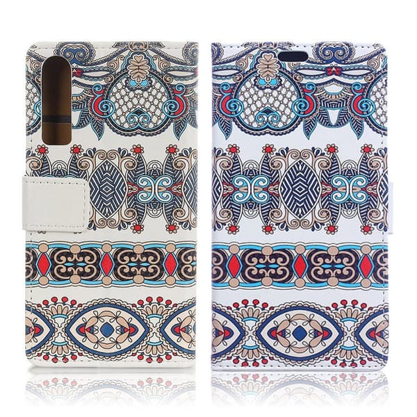 Huawei P30 mønstret læder flip etui - Arabisk Mønster Multicolor