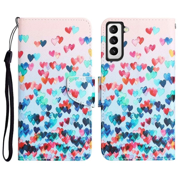 Wonderland Samsung Galaxy S22 Plus Läppäkotelo - Love Heart Multicolor
