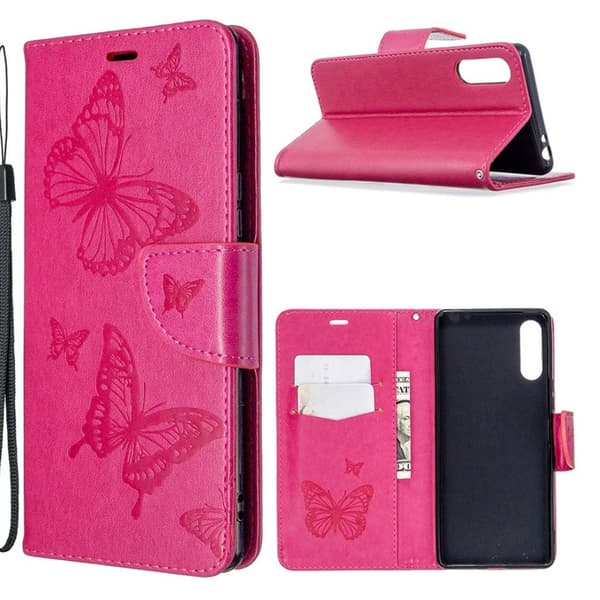 Butterfly Sony Xperia L4 skinnveske - Rose Pink