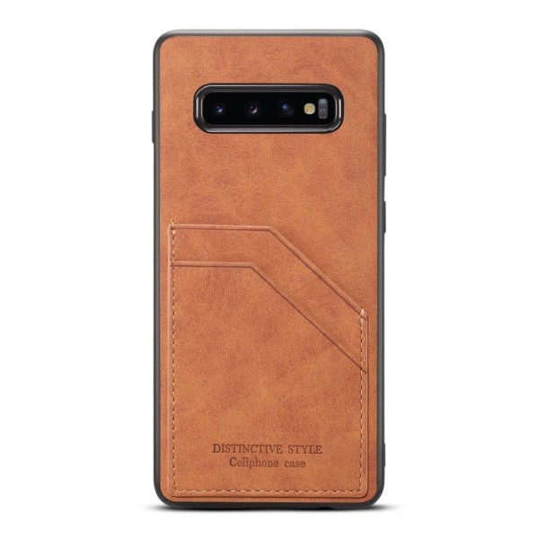 Dual Card Samsung Galaxy S10 kotelot - Ruskea Brown