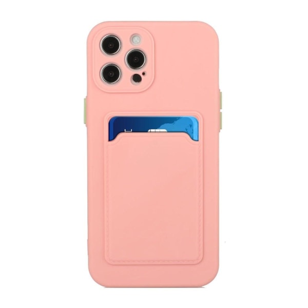 Card Holder Suojakuori For iPhone 13 Pro - Pinkki Pink