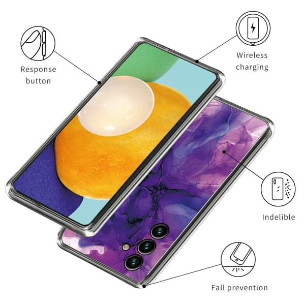 Marble Samsung Galaxy A24 4G Etui - Dream Lilla Marmor Purple