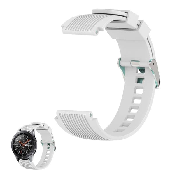22 mm Universal line etsad klockarmband i silikon - Vit Vit