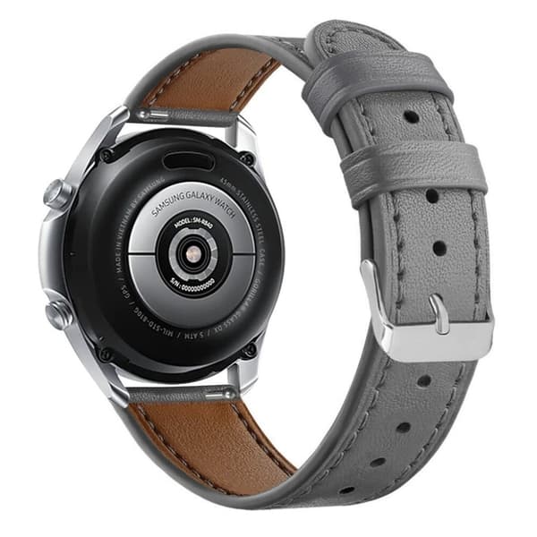 Aitoa nahkaa oleva ranneke Samsung Galaxy Watch 3 (45mm) - Harmaa Silver grey