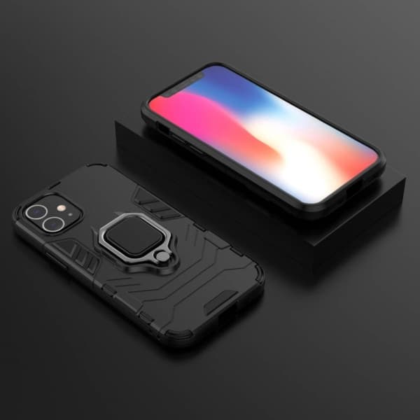 Ring Guard -kotelo - iPhone 12 / 12 Pro - Musta Black
