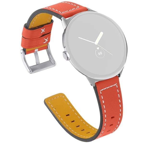 Google Pixel Watch ekte lærrem - Oransje Orange