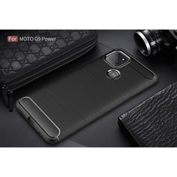 Carbon Flex etui - Motorola Moto G9 Power - sort Black