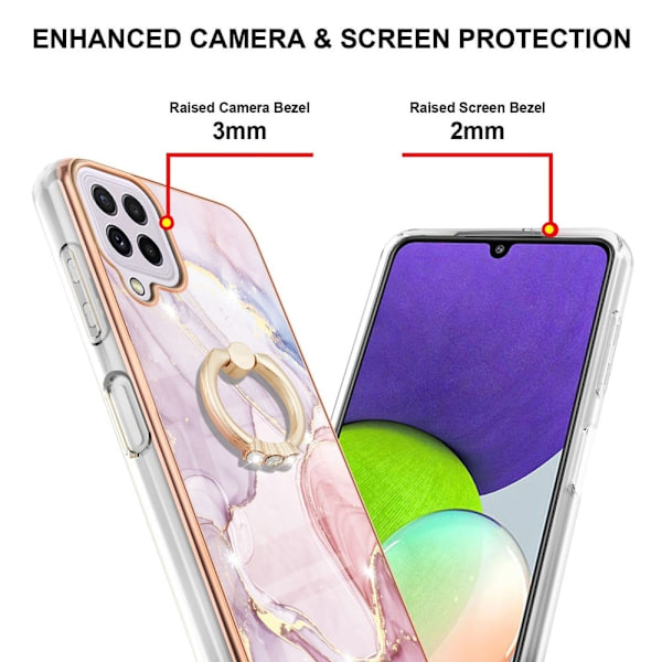 Marmormotiv Samsung Galaxy A22 4G / Samsung Galaxy M32 skal - Roséguld Marmor Dimma Rosa