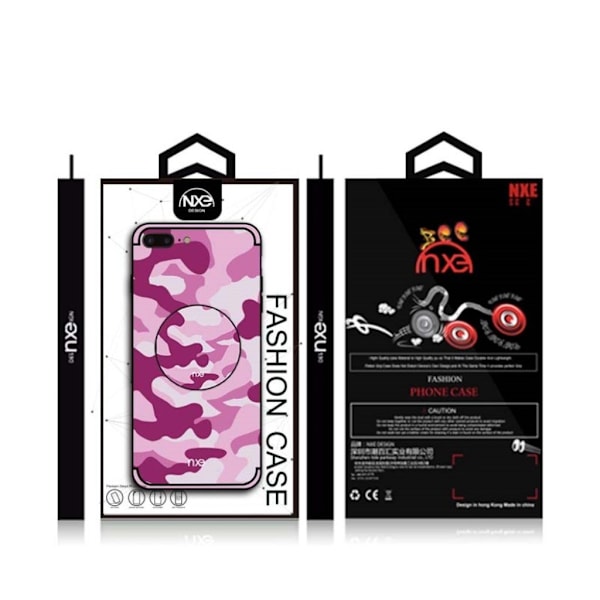 NXE iPhone 7 Plus,8 Plus Skal med ett unikt camouflage motiv - Rosa Rosa