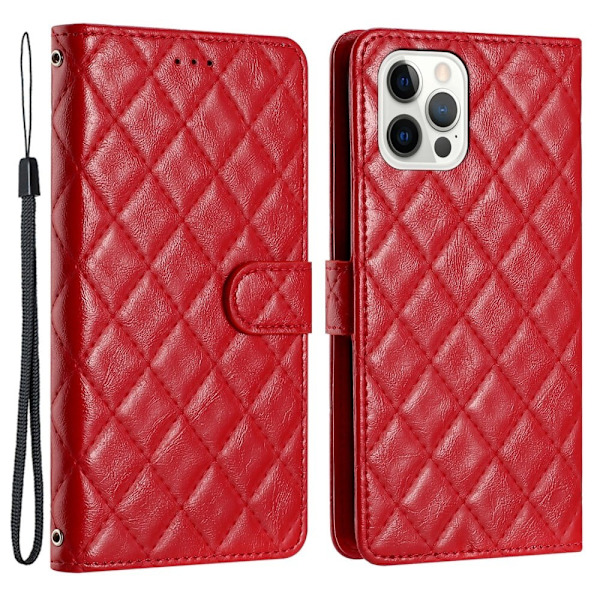 Toimiva rombinen lompakkokotelo iPhone 16 Pro Max - Punainen Red