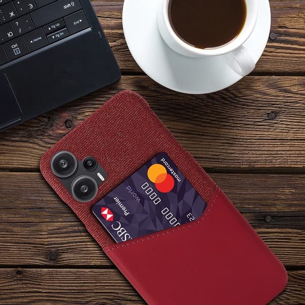 Bofink Xiaomi Poco F5 / Redmi Note 12 Turbo Kredittkort Deksel - Rød Red