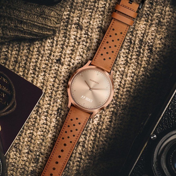 Garmin Vivoactive 3 / Vivomove HR ægte læder Urrem - Brun Brown