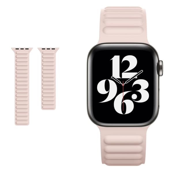 Apple Watch Series 6 / 5 44mm silikone magnetisk lock rem - Light pink Pink