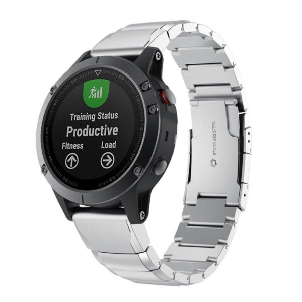 Garmin Fenix 5 urrem i stainless stål - Sølv Silver grey