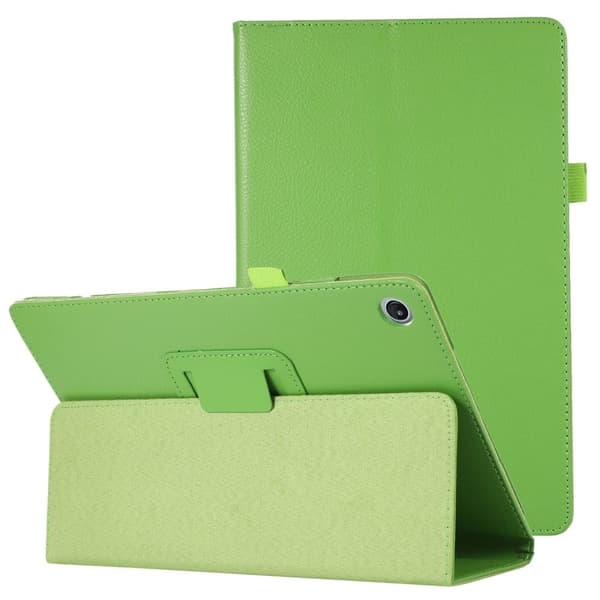 Sammenleggbart etui med Lichi-tekstur for Lenovo Tab M10 Plus (Gen 3) - Grønn Green