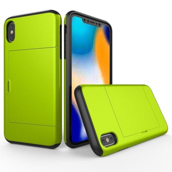 iPhone 9 Plus mobilskal silikon plast korthållare - Grön Grön