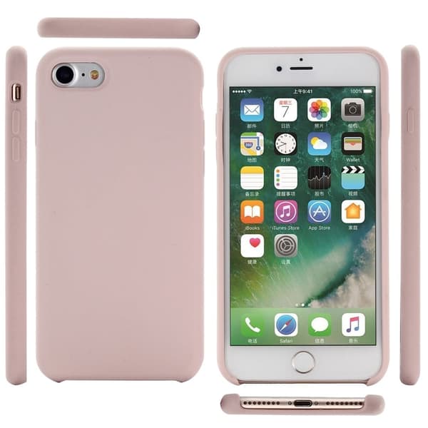 Edge Wrapped Liquid Silicone Phone Protection Case Cellphone Shell til iPhone 7/8/SE (2020)/SE (2022) - Lyserød Pink
