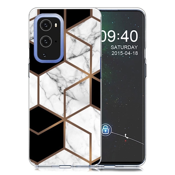 Marble OnePlus 9 Pro Etui - Klinkekule Terning i Black og Hvit Multicolor