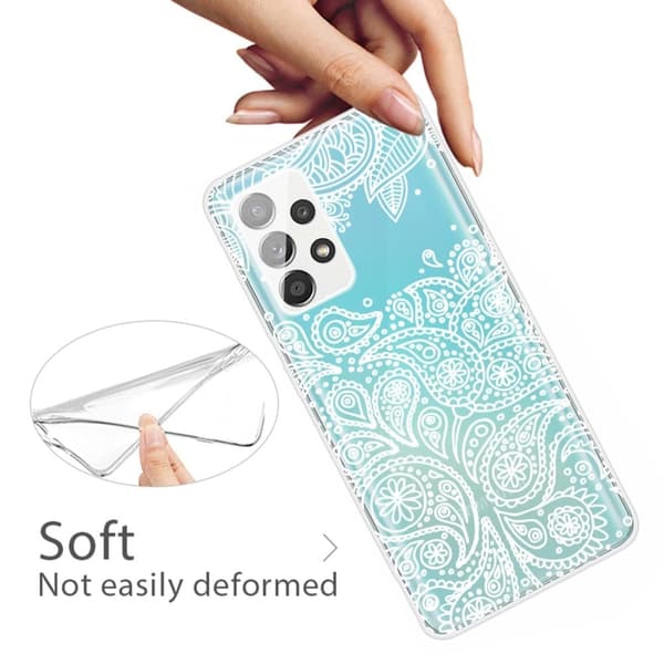 Deco Samsung Galaxy A52s 5G / A52 5g Etui - White Leaves Mønster White