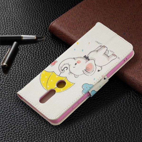 wonderland Nokia 2.4 flip etui - elefant White