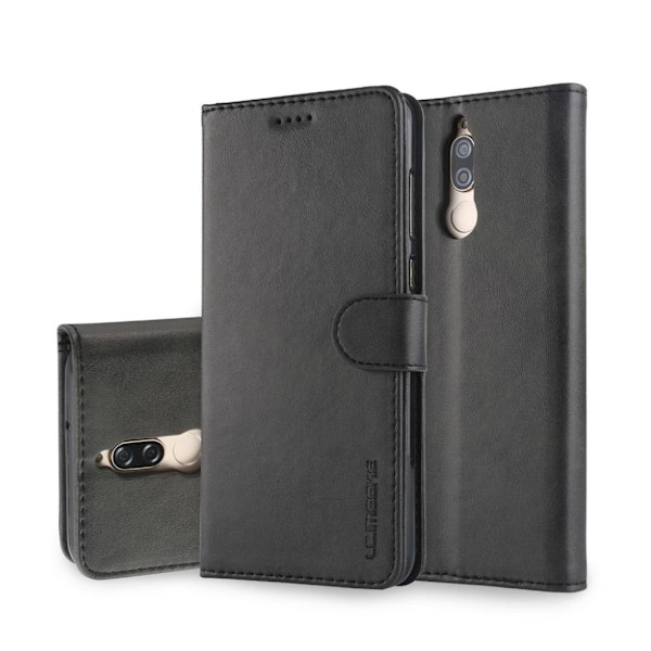Huawei Mate 10 Lite etui i læder med kortholder - Sort Black