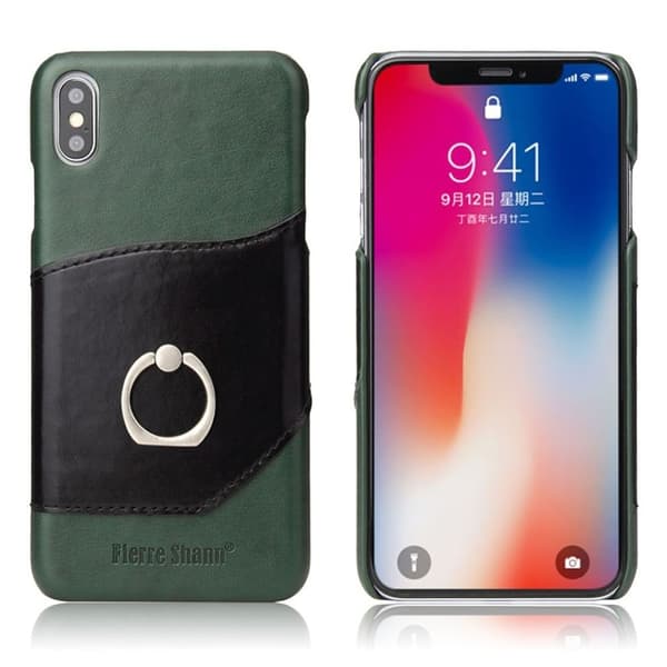 FIERRE SHANN iPhone Xs Max etui i okselæder - Grøn Green